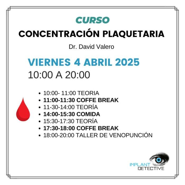 IV Curso de Concentrados Plaquetarios (4 Abril 2025) - Imagen 2